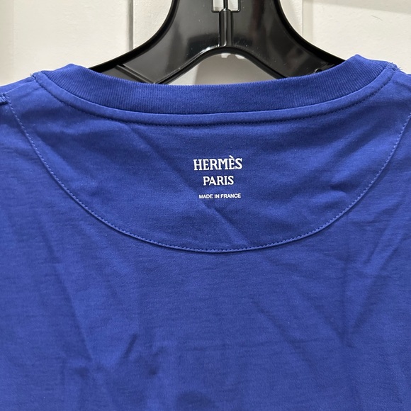 Hermes embroidered T shirt dress royal blue size 34 - Picture 7 of 8